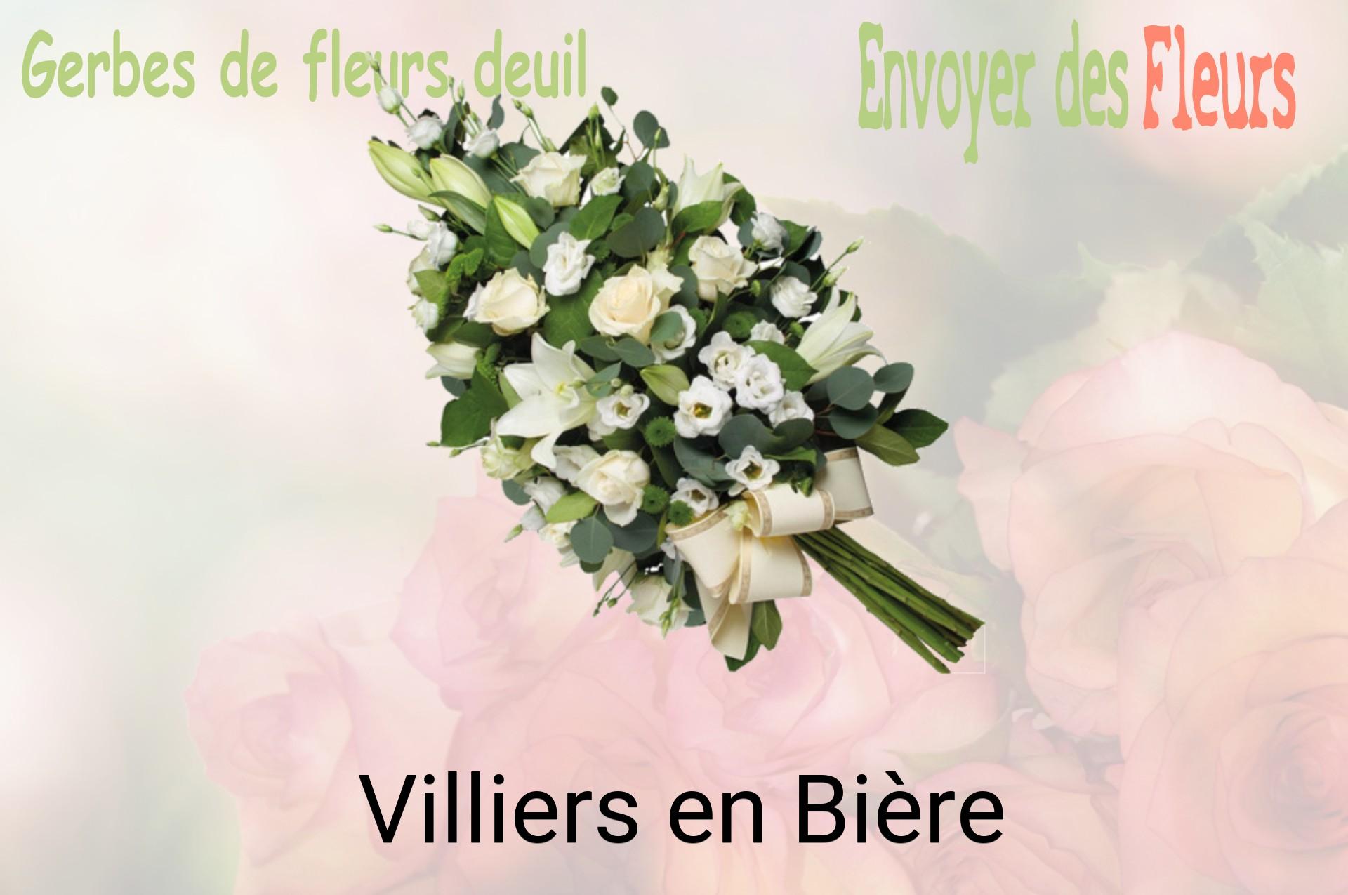 Gerbe de fleurs de deuil livrée à Villiers-en-Bière